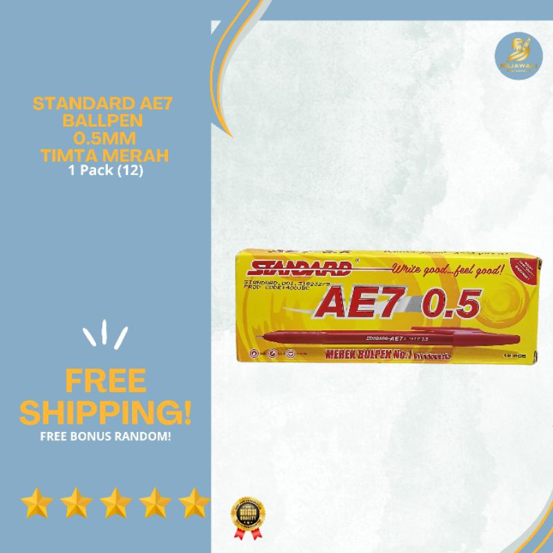 

Standard AE7 BallPen (6 Pcs & 12 Pcs) | 0.5mm | Tinta Merah