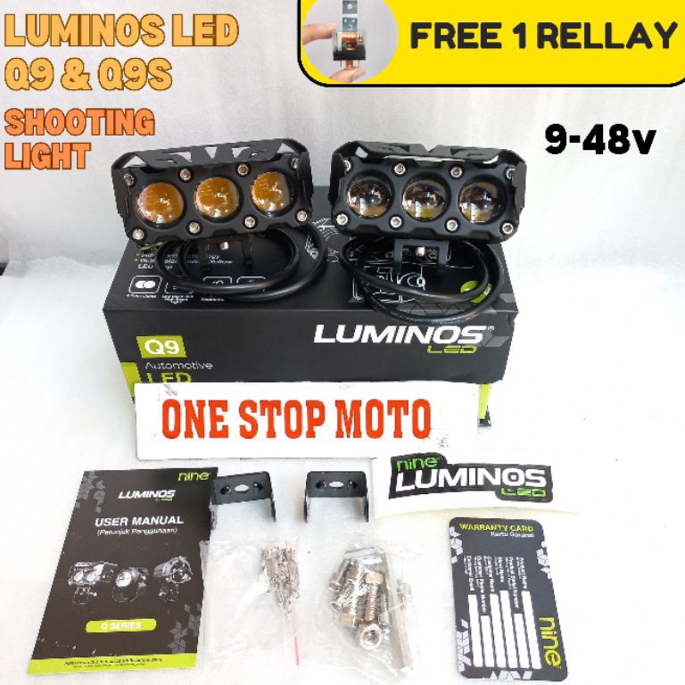 SALETERBATAS Sorot Led Q9  Q9S 3 Mata Blue Lens Original Ori Asli LUMINOS LED NINE