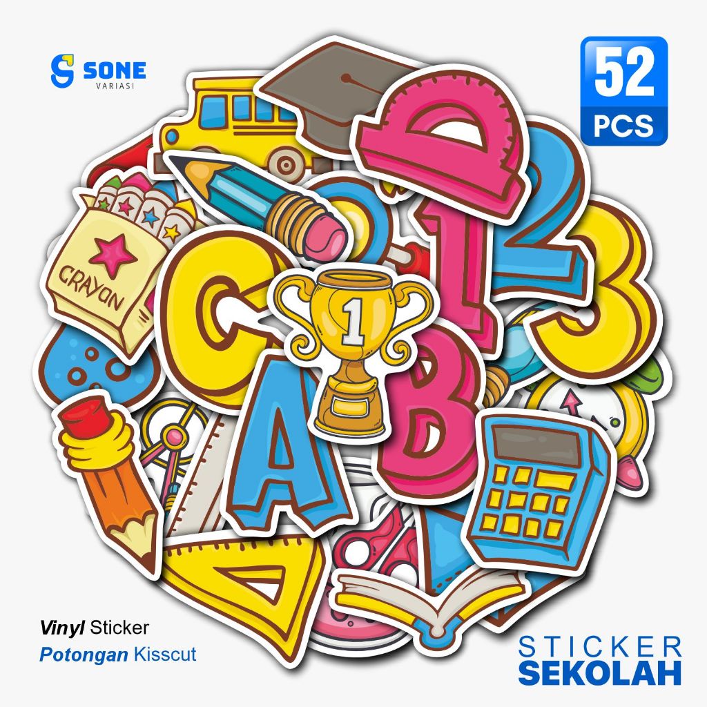 

Sticker Pack School/Sekolah Aesthetic Paper Vinyl Waterproof Dekorasi Stiker Laptop Buku Journal Koper