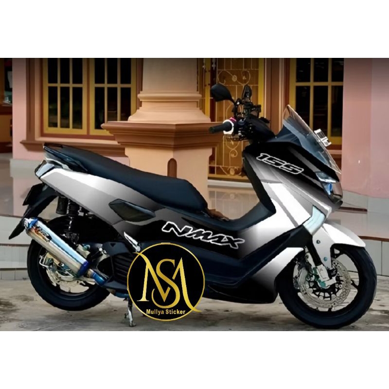 decal nmax old full body gradasi hitam putih