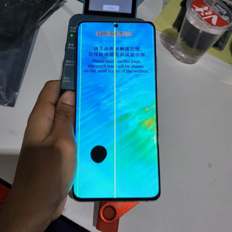 LCD SAMSUNG GALAXY S21 ULTRA ORI PLUS FRAME MINUS GARIS 3 TOMPEL SELEBIHNYA NORMAL FRAME WARNA SILVE