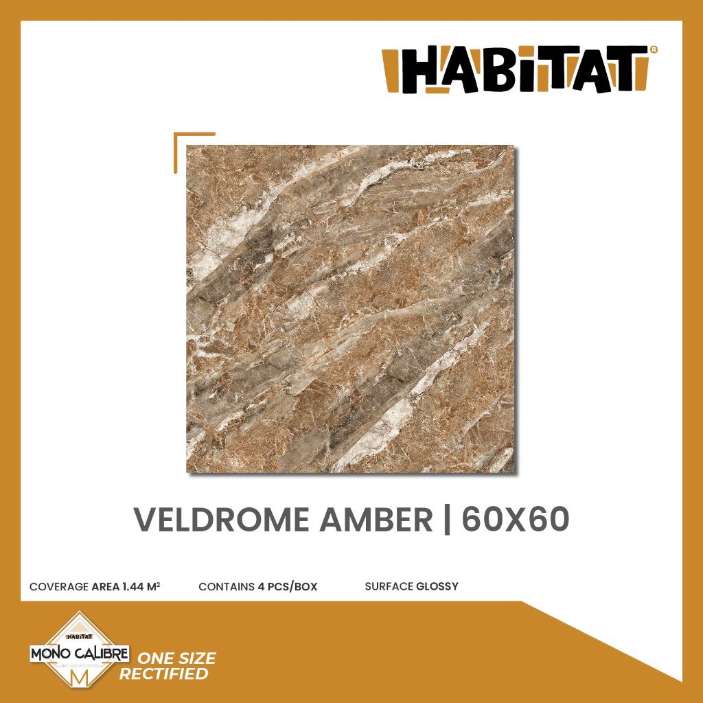 Milan Tiles - HABITAT Veldrome Amber60x60 Keramik Motif Marble Modern Glossy isi 4 keping