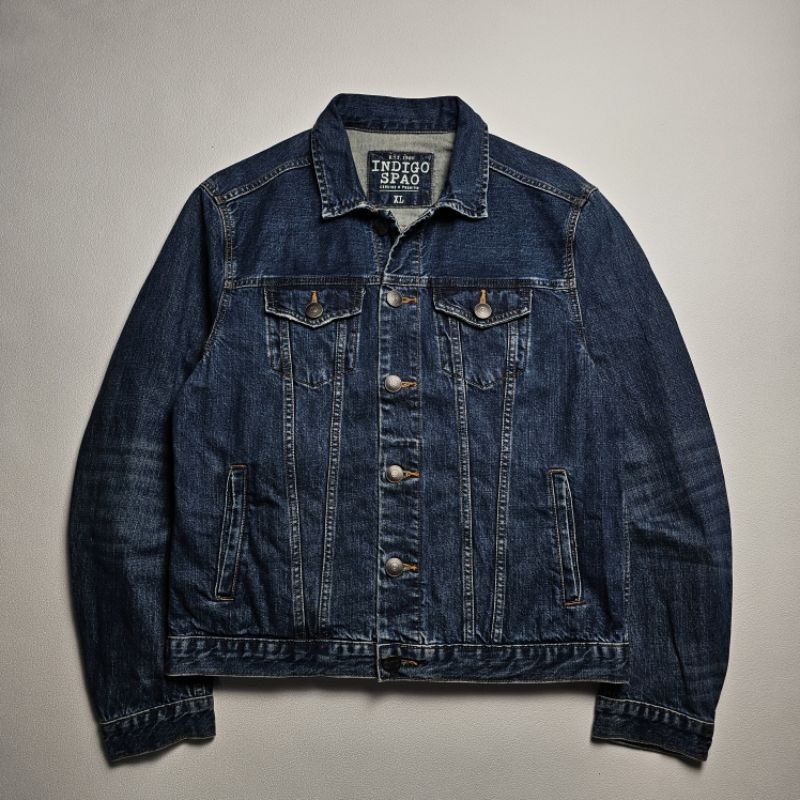 indigo spao denim trucker