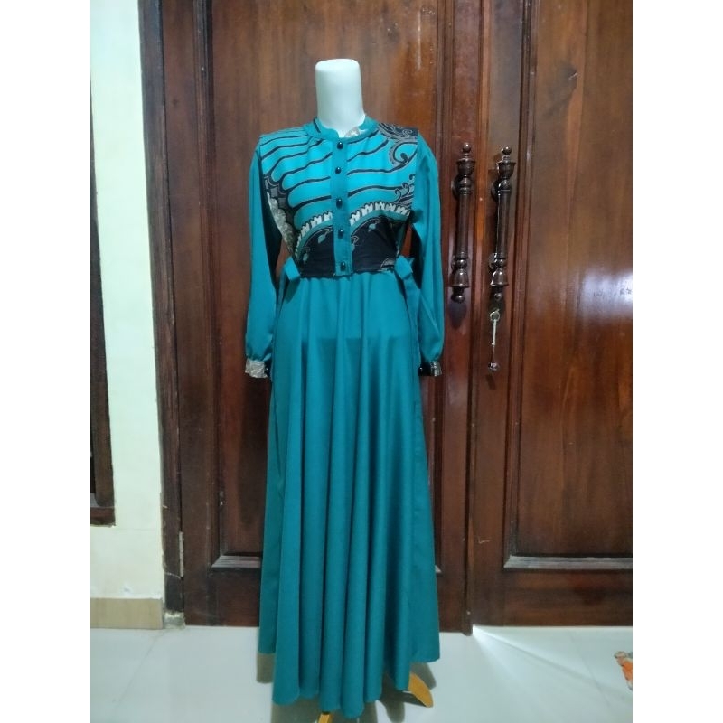 Gamis kombinasi polos batik/made in by me