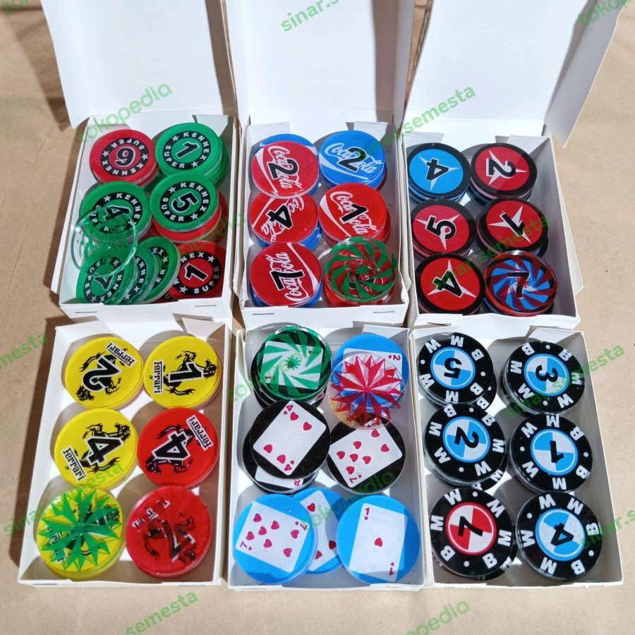 Biji Karambol 4mm Biji karambol tebal 2 lapis 1set Koin Karambol murah