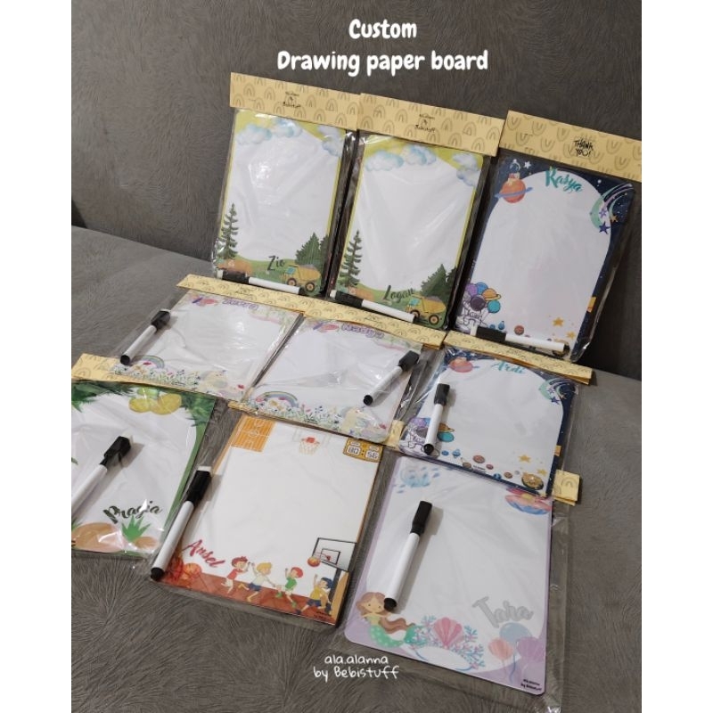 

DRAWING PAPPER BOARD / papan kertas tulis jalan kecil LUCU / HAMPERS ULANG TAHUN / | CUSTOM NAMA, TEBAL & MUDAH DIBERSIHKAN