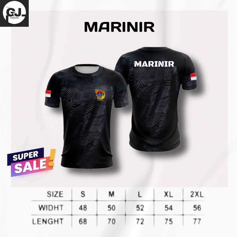 Kaos Dryfit Embose MARINIR / Kaos Marinir Sablon DTF / Kaos olahraga Marinir / Baju Dalaman Marinir