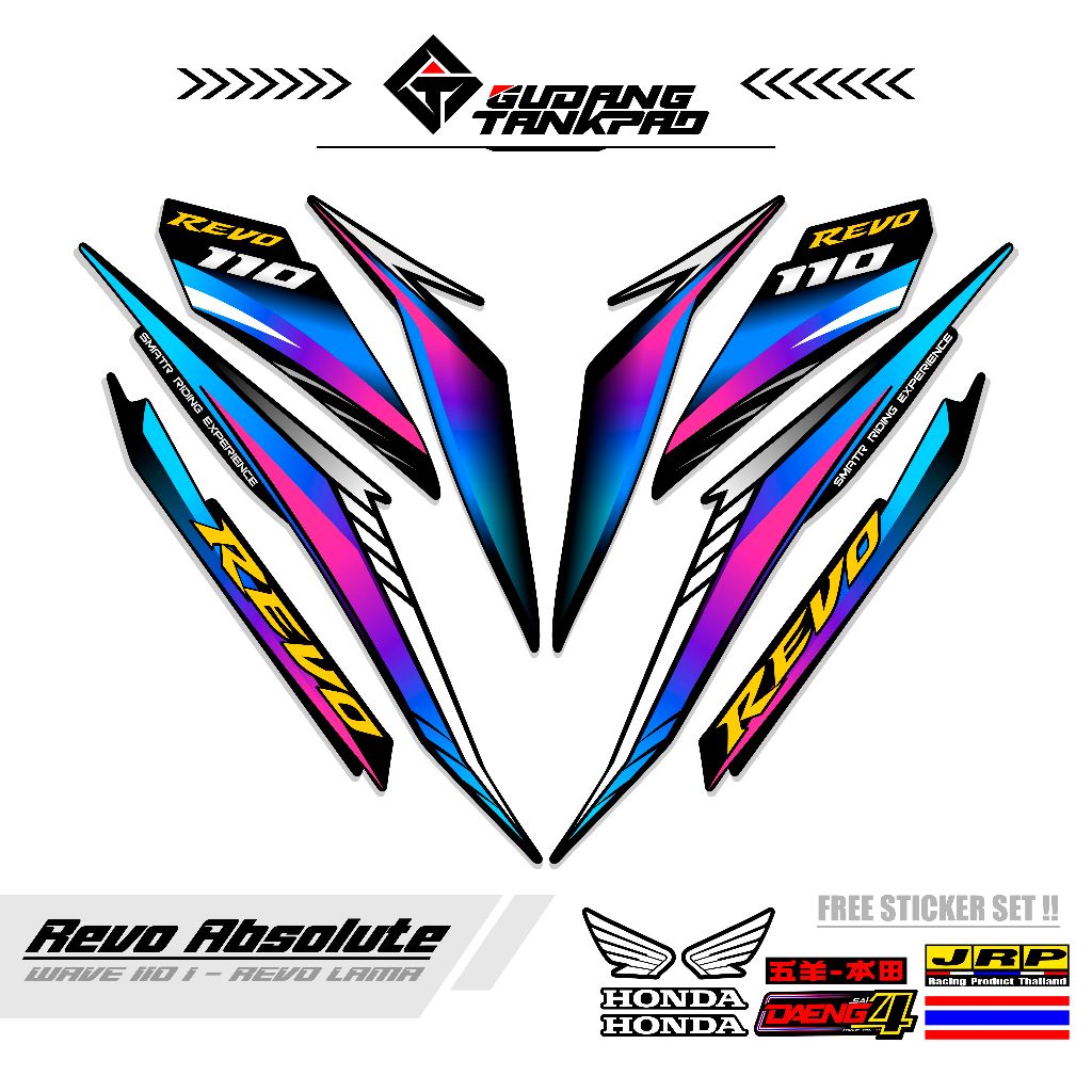 STIKER STRIPING LIS REVO ABSOLUT KODE 2   / STRIPING SET BODI REVO / STIKER REVO / REVO 110 / REVO A