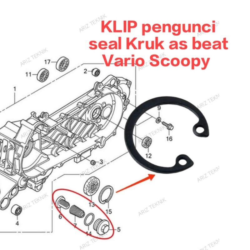 Snap ring seal Kruk as beat Vario Scoopy