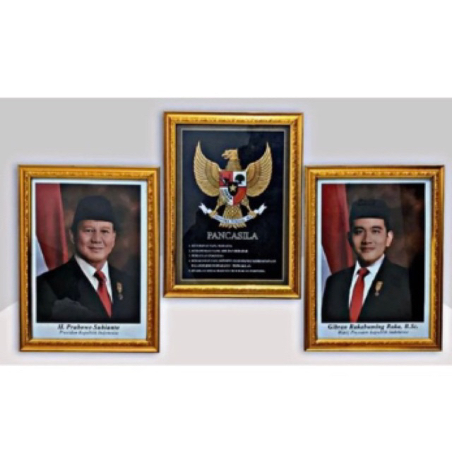 GAMBAR PRESIDEN DAN WAKIL + BURUNG GARUDA 1set+bingkai