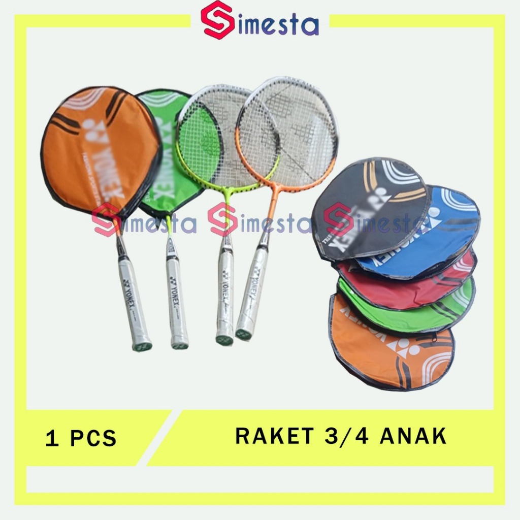 Raket Badminton Anak 3/4 cover Raket Pendek Raket Bulu Tangkis Anak + tas