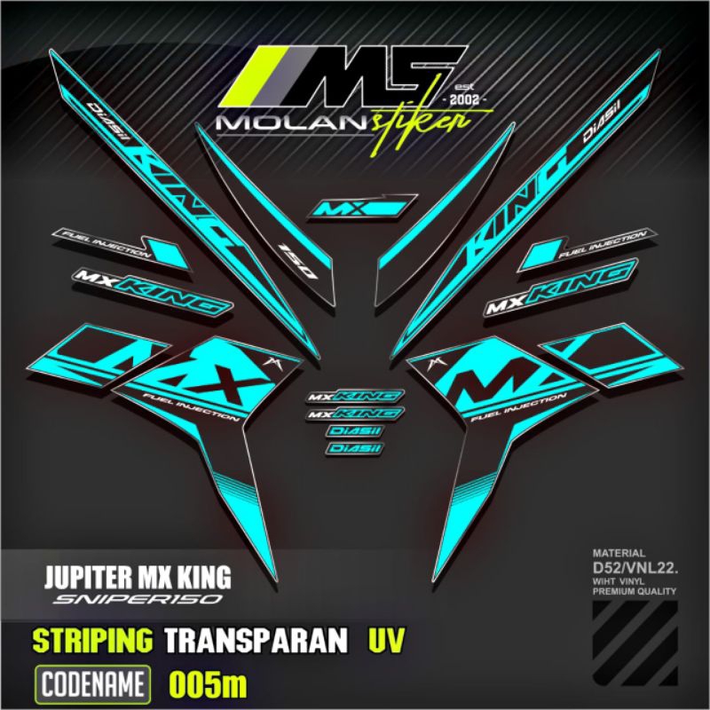 Decal Sticker Striping Variasi Transparan Uv Mx King 150 Yamaha Jupiter Mx King 150 Y15ZR Y16ZR SNIP