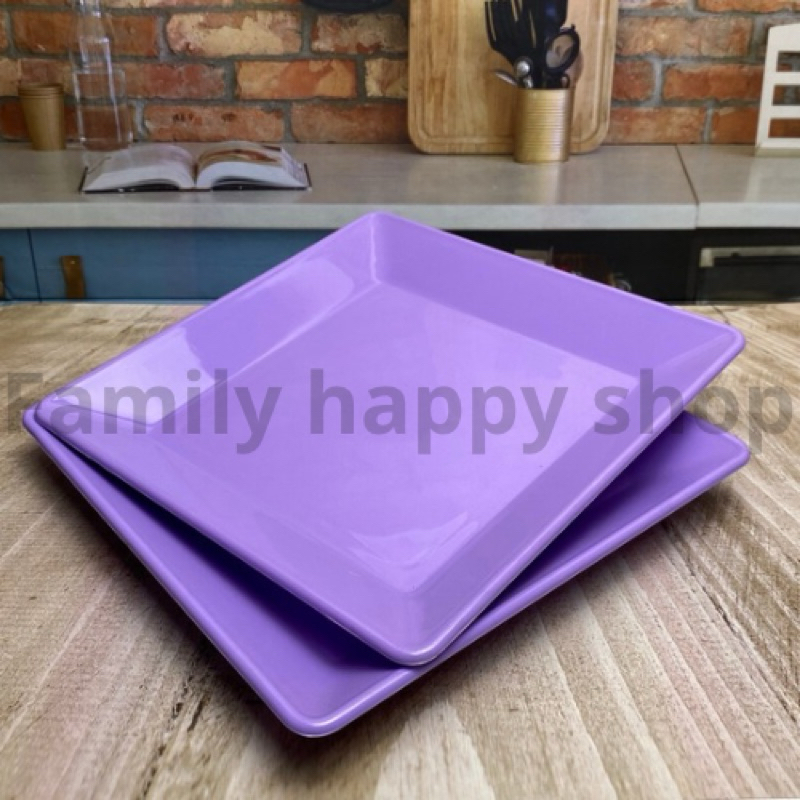 JKLP (1Lusin/6Pcs)Piring Semi Melamin Persegi 20cm,Piring Saji,Piring Kotak 20cm Piring Plastik