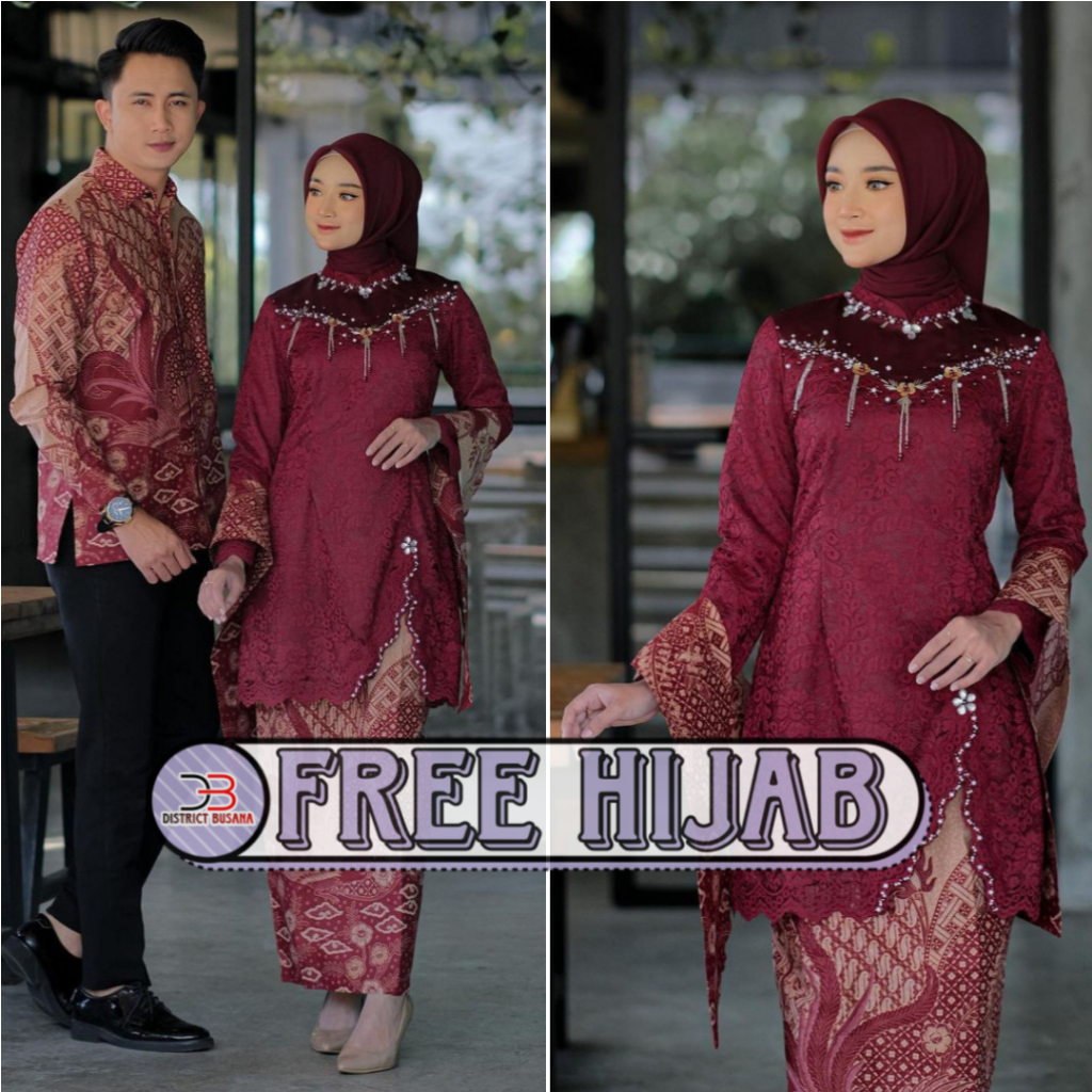 Set Kebaya Wisuda Kinara Modern Terbaru Brukat  Brokat Batik Kondangan Tunangan Lamaran 2024