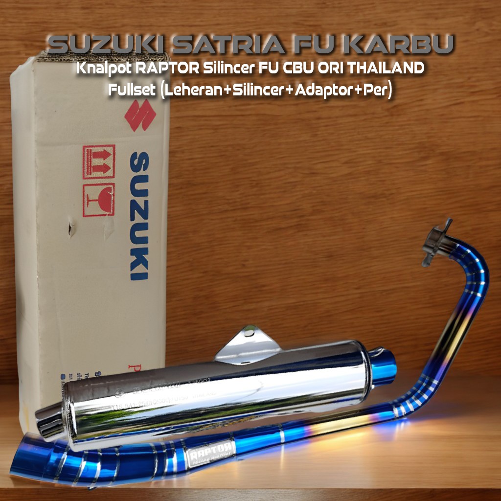 RAPTOR Knalpot Racing Suzuki Satria FU Karbu - Bluemoon dan Silincer FU CBU Ori Thailand