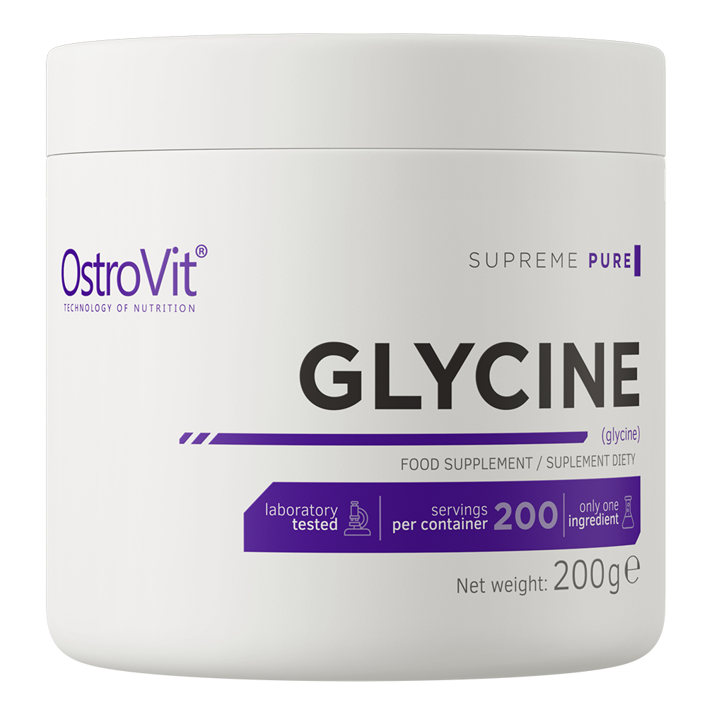 OstroVit Supreme Pure Glycine Powder 200g Bubuk Natural Suplemen Protein Asam Amino Fitnes Atlet Gym