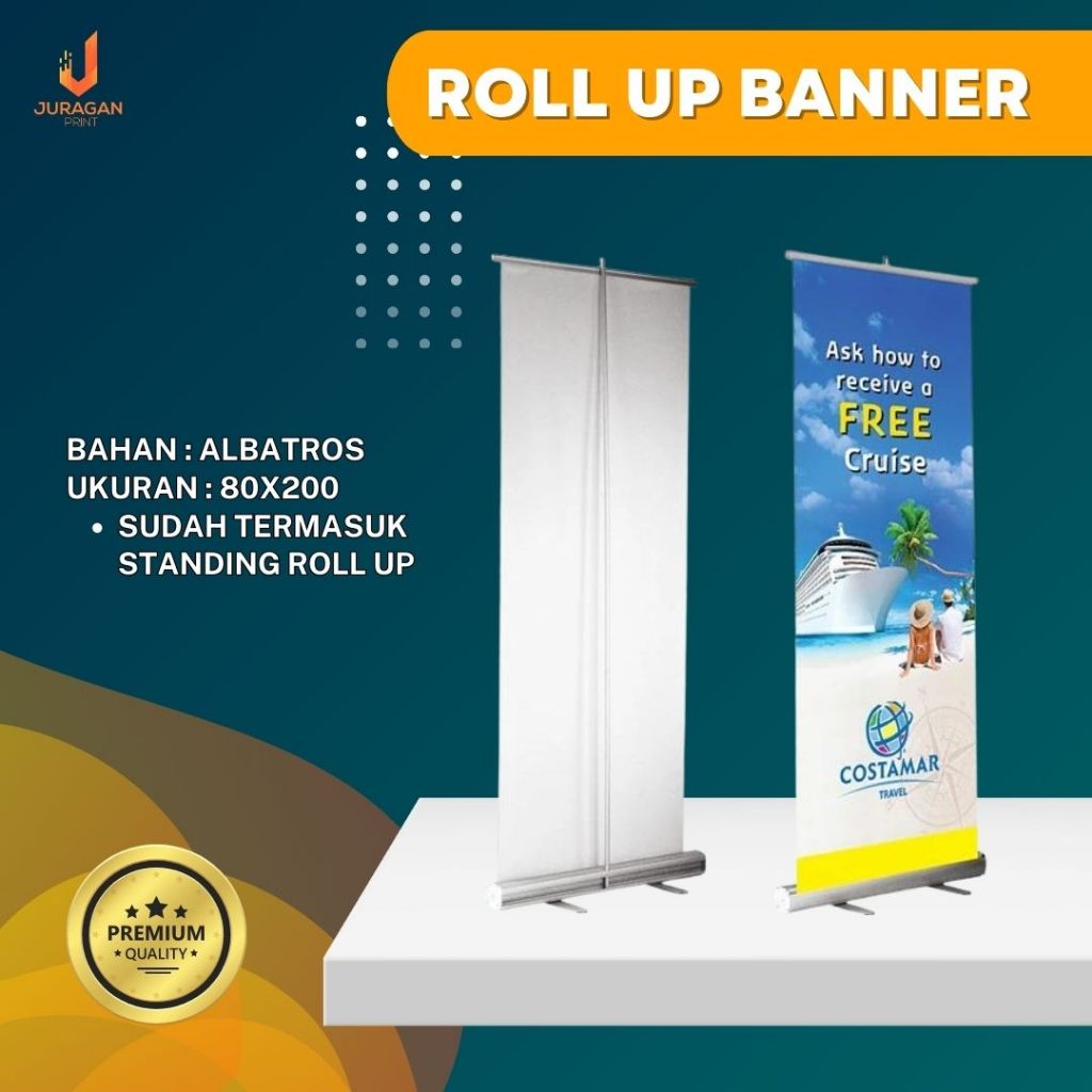 Roll Up Banner Albatros Ukuran 80x200 cm