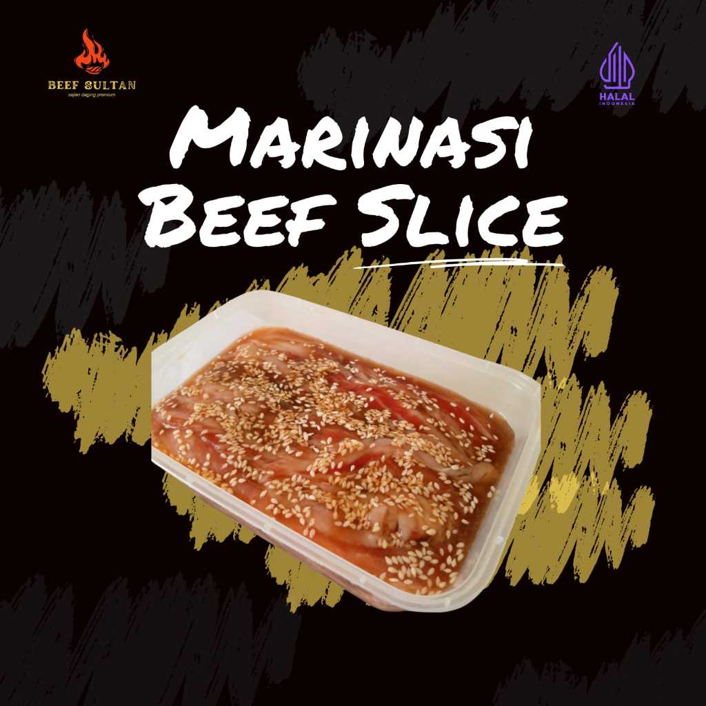 Marinasi Beef Slice Fat Premium Rasa Garlic| Slice Beef Yoshinoya Marinasi | Beef Slice Marinasi Pre