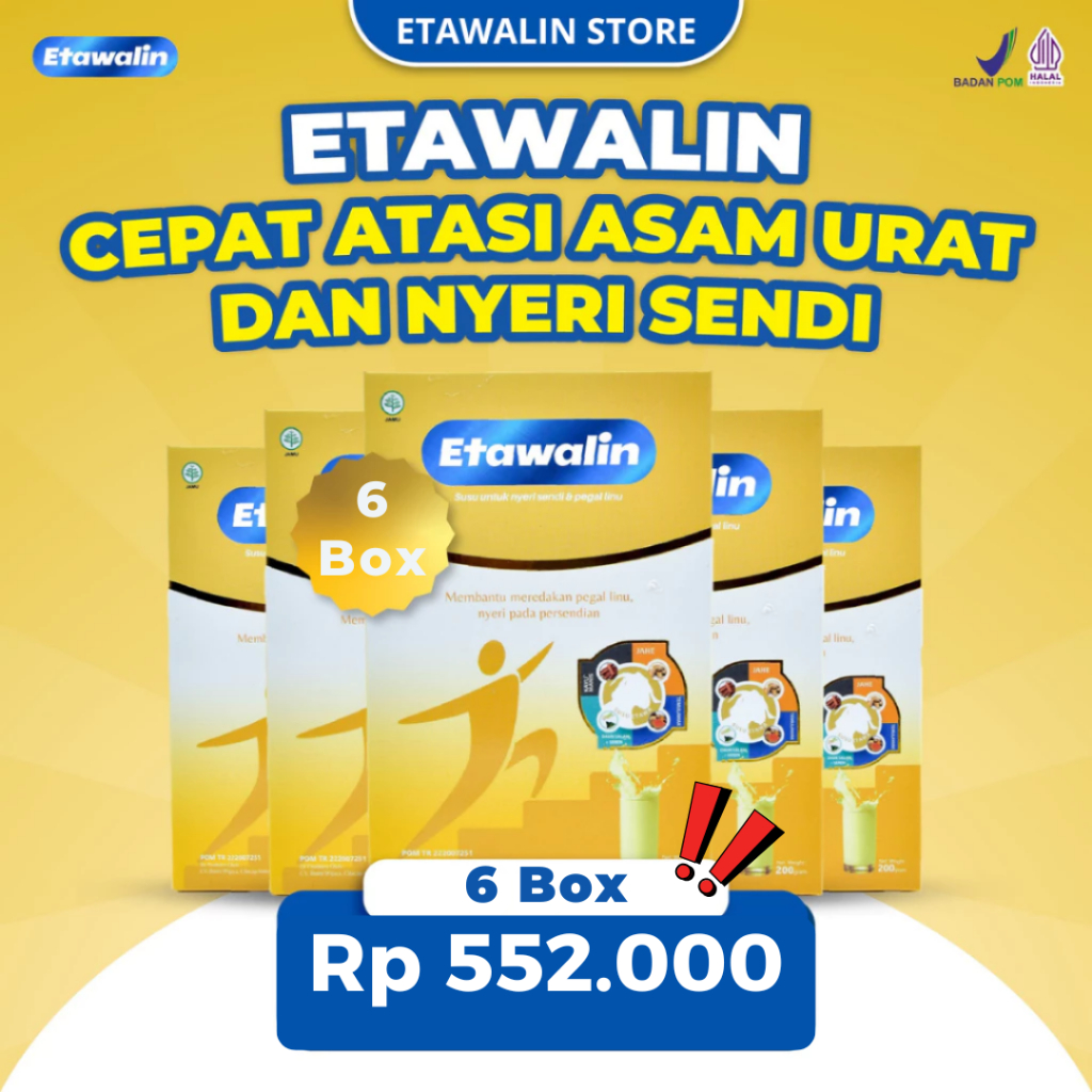 

Etawalin Susu Kambing Etawa Solusi Nyeri Sendi & Pegal Linu 6 Box
