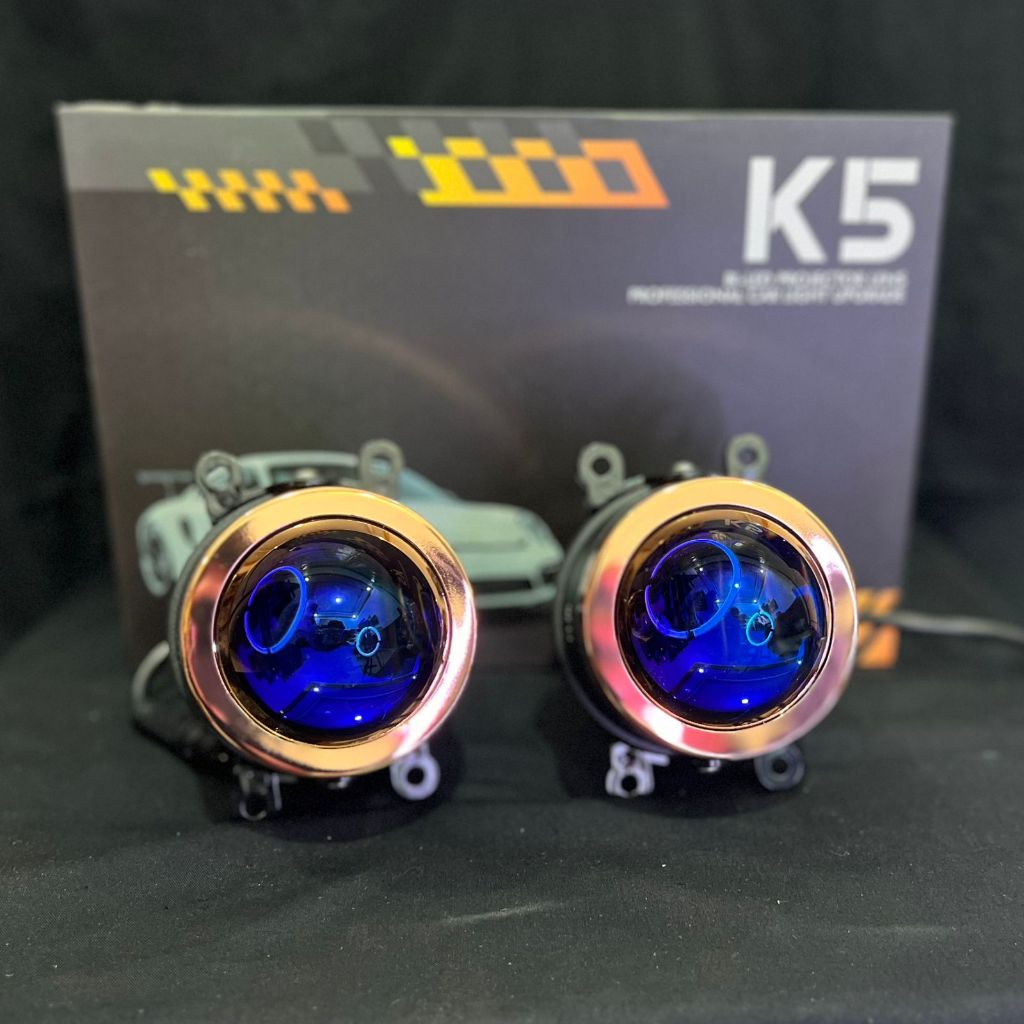 SEPASANG Foglamp Bi led Projector Projie Foglamp K5 3 Inch 3 Warna