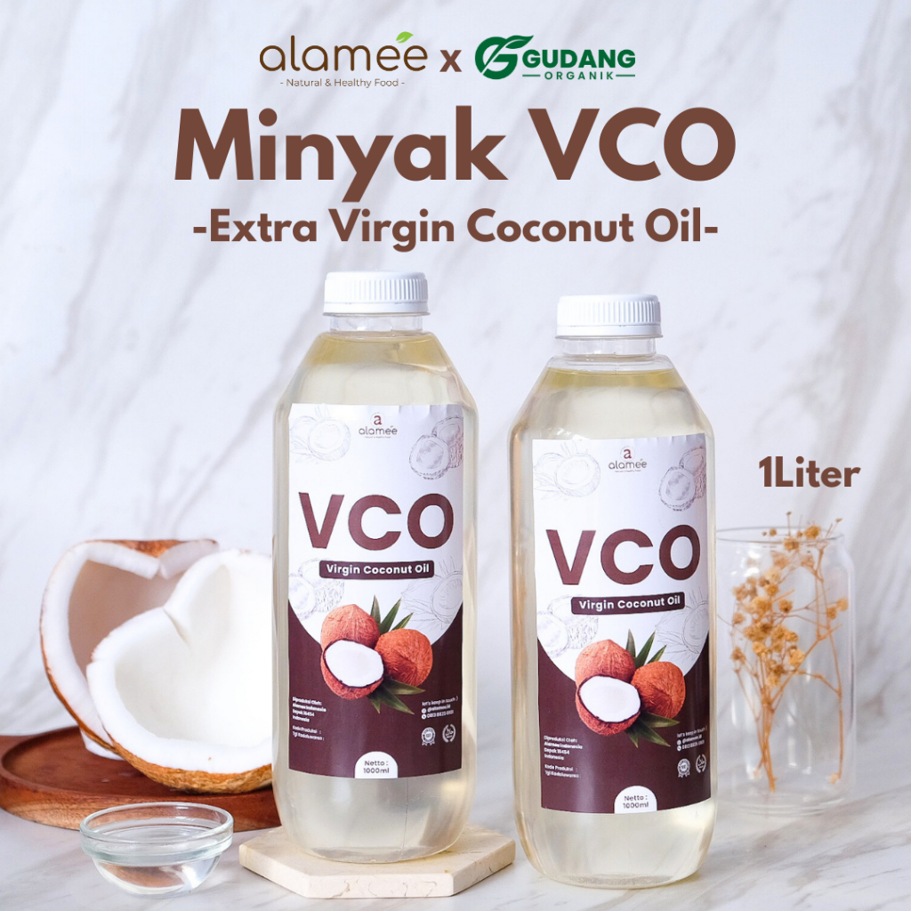 

Alamee 1 Liter Premium VCO Virgin Coconut Oil EVCO Extra Virgin Coconut Oil Minyak Kelapa Murni