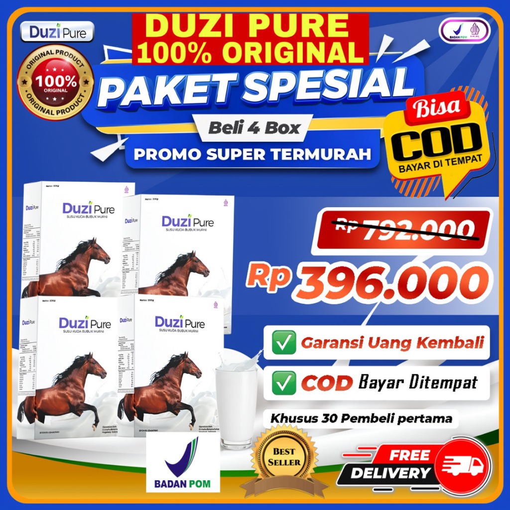 

Duzi - Susu Kuda Lombok Bubuk 200 Gram 4 Box