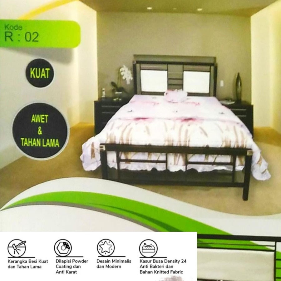 Ranjang Besi sandaran Ranjang / Divan kasur besi