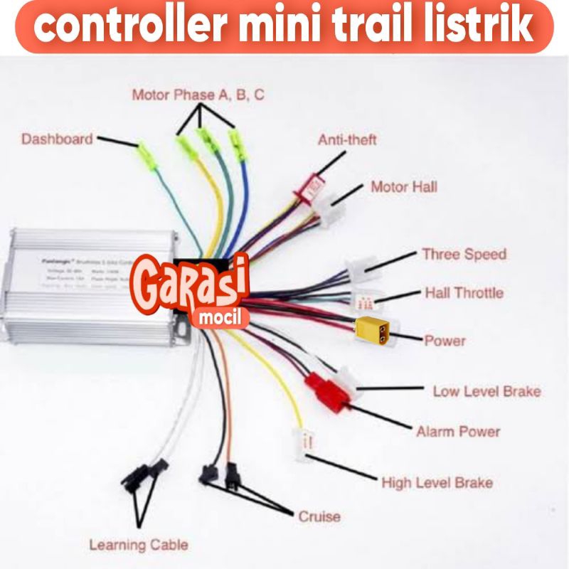 CONTROLLER MINI TRAIL LISTRIK 36-48V -350-500WATT