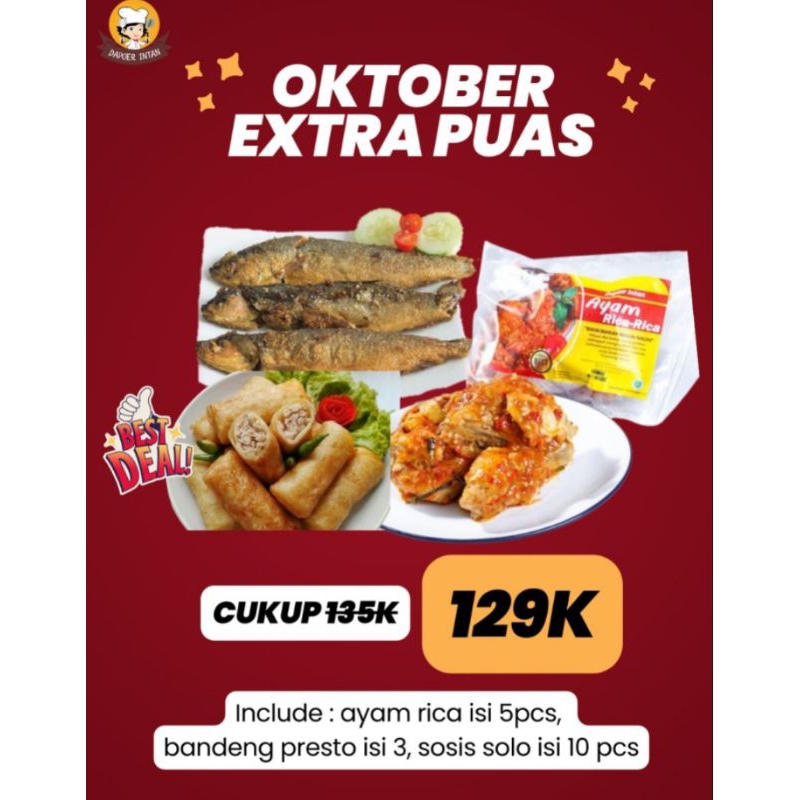 

Paket Oktober Ekstra Puas - Bandeng Presto + Ayam rica rica + sosis solo