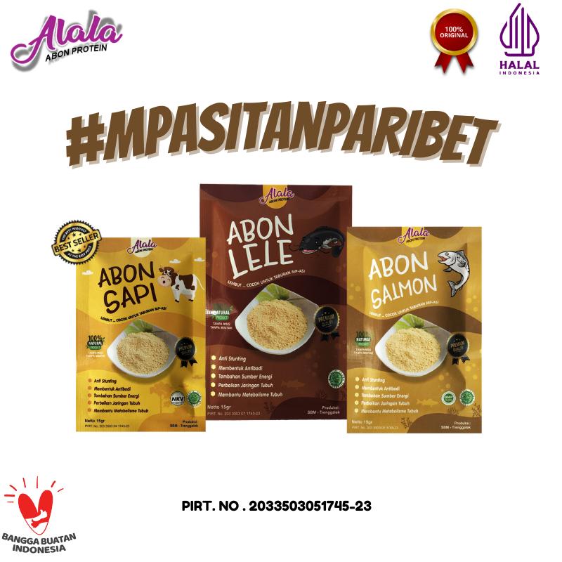 

Abon MPASI Anak Bayi Umur 8bulan+ Alala Penambah Nafsu Makan No MSG Halal Sehat Tanpa Ribet