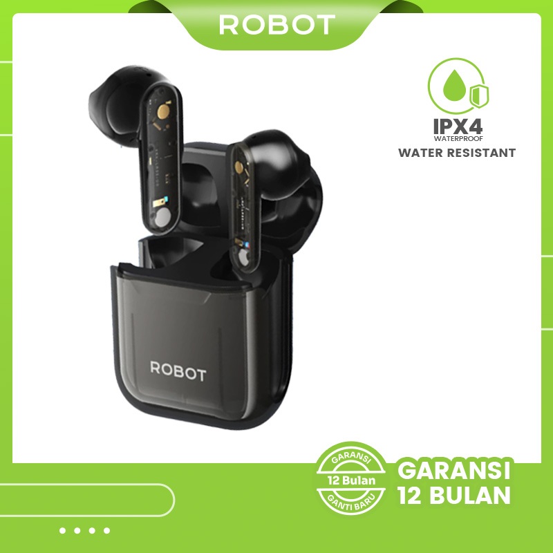 Robot TWS Wireless Earphone Airbuds RT01 Semi In-Ear ENC TWS Bluetooth Earphones Deep Rich Bass BT 5