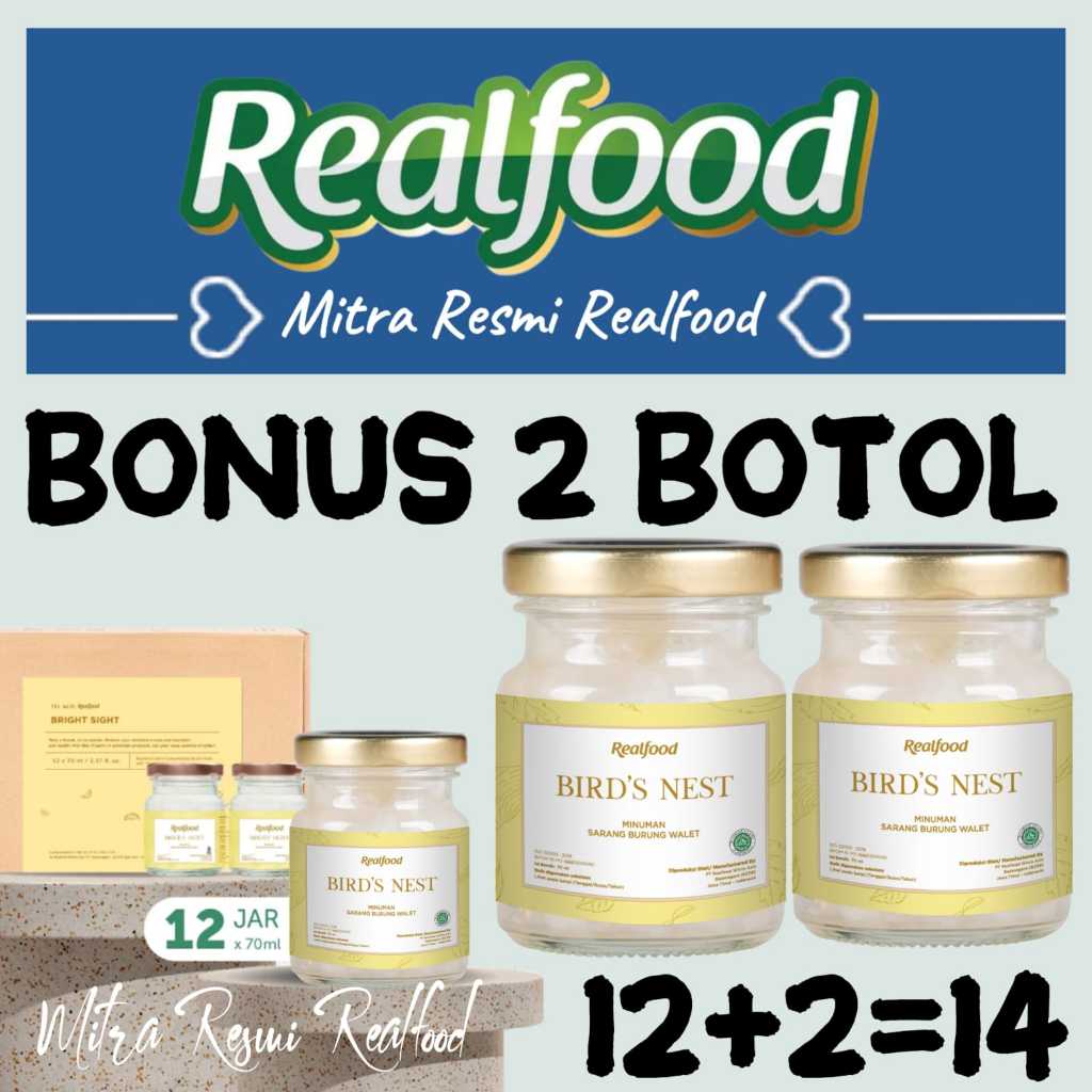 

Realfood Bright Sight Bonus 2 Botol ( Minuman Sarang Burung Walet ) MRR