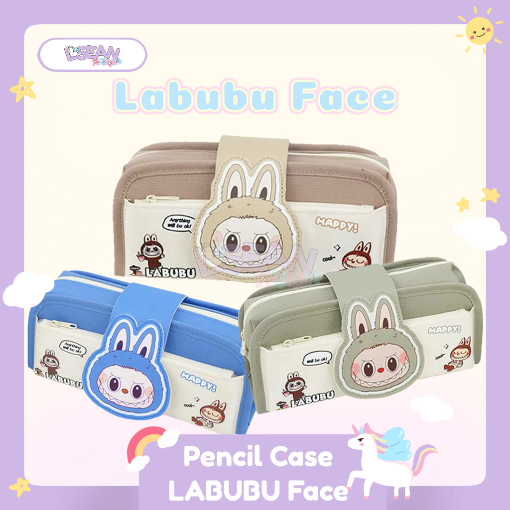 

TEMPAT PENSIL MOTIF KARTUN LABUBU PENCIL CASE KAPASITAS BESAR WARNA PASTEL BAHAN KANVAS TEBAL