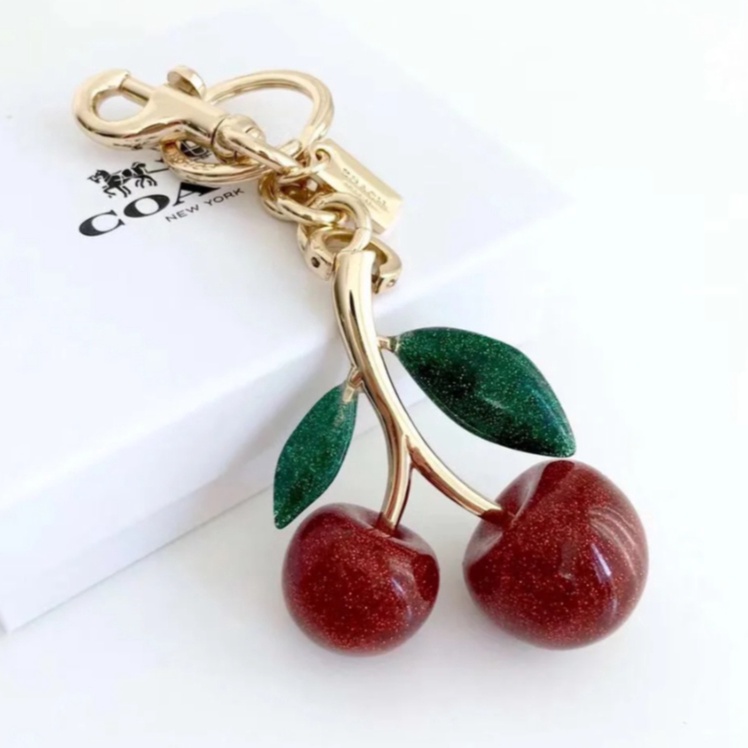 KODE F35X Coach Cherry Keychain Signature Cherry Bag Charm Orignal