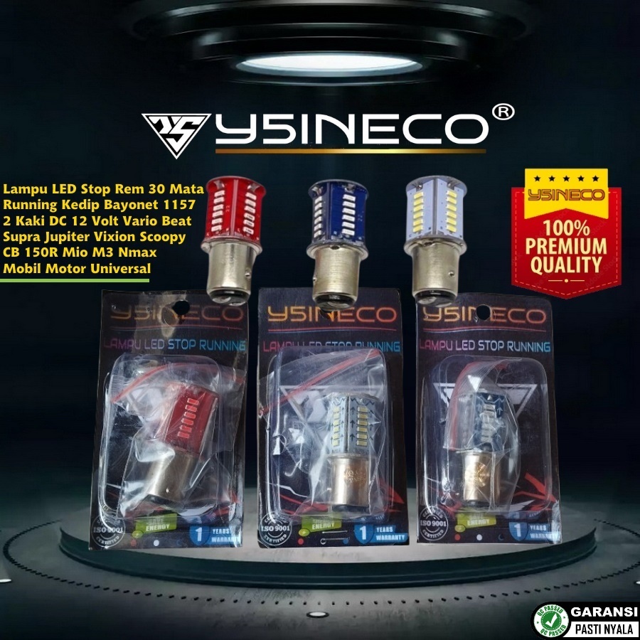 Lampu LED Stop Rem 30 Mata Running Kedip Bayonet 1157 2 Kaki DC 12 Volt Vario Beat Supra Jupiter Vix