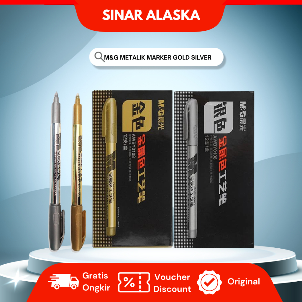 

M&G Craft Metalic Marker / M&G Spidol Metalik Marker Gold Silver