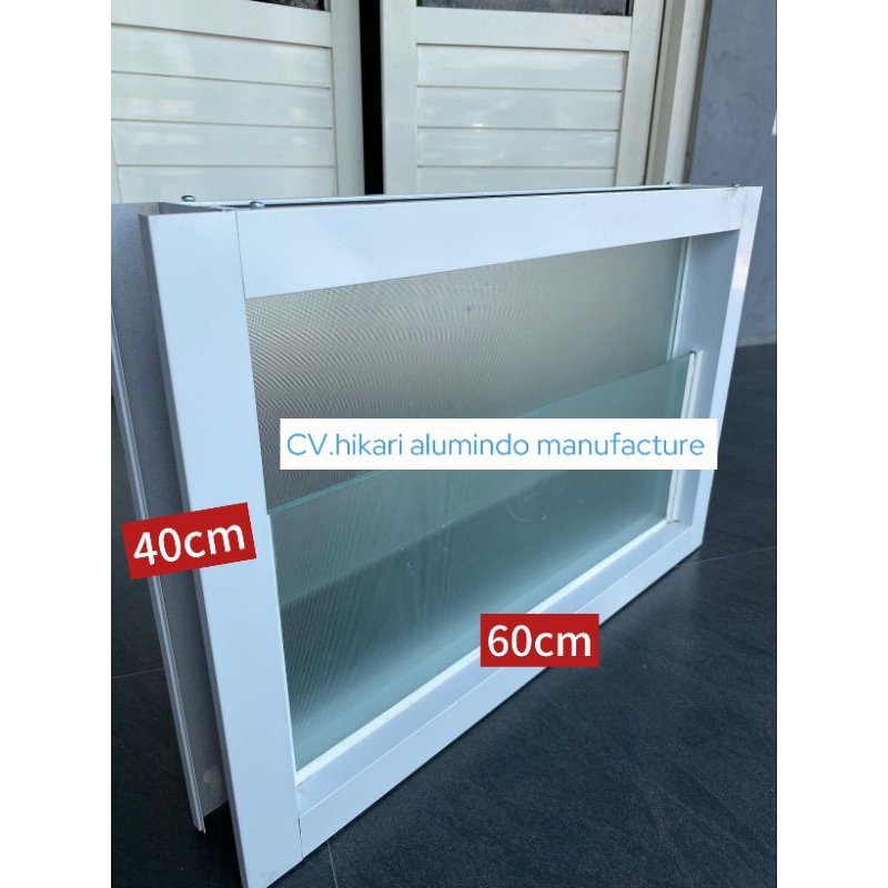 Jendela Aluminium Boven Zigzag PUTIH 40cmx60cm