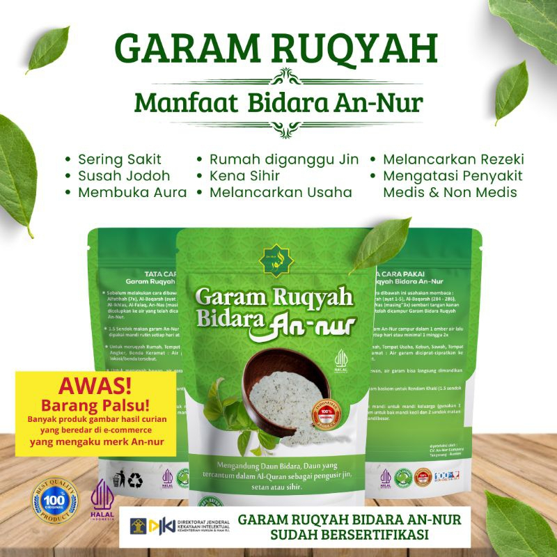 

Garam Ruqyah An nur 100% asli Pelancar Rezeki Usaha karir Pembuka Aura Positif Tubuh 500gr