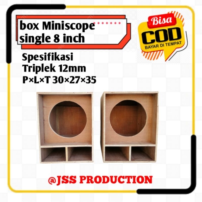 Box Speaker 8 inch miniscoop single bahan 12mm