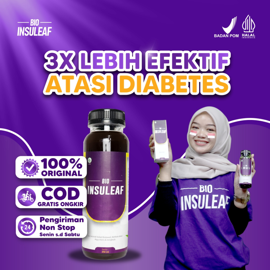 

Bio Insuleaf - Suplemen Herbal Atasi Kencing Manis, Diabetes, Gulah Darah tinggi Original 1 Botol