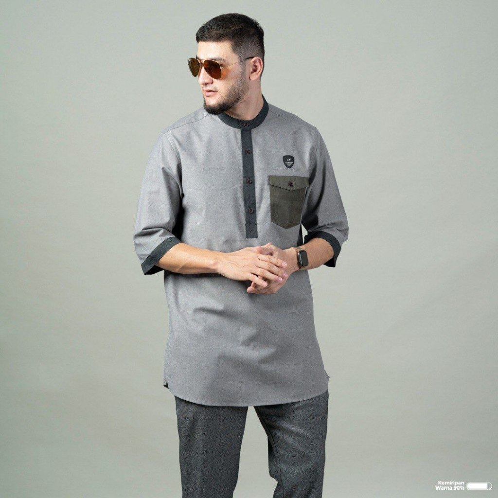 SAMASE U047P Kurta Casual Lengan 3/4 Eid Series  / Kurta Atasan Koko Pria PREMIUM / Baju Lebaran
