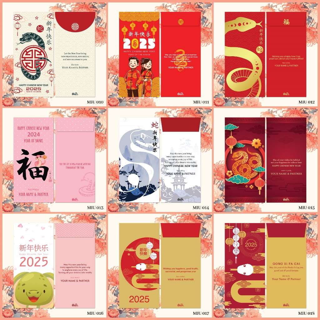 

Custom Angpao Imlek | Chinese New Year | Sincia - Tahun Ular | Year of the Snake (MIU catalog 2)