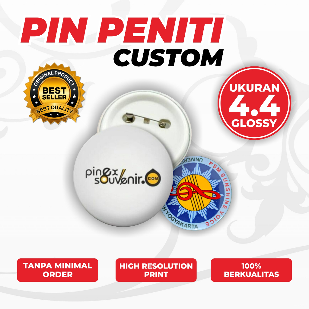 

PIN PENITI CUSTOM 4.4 & 5.8 CM | SATUAN BISA