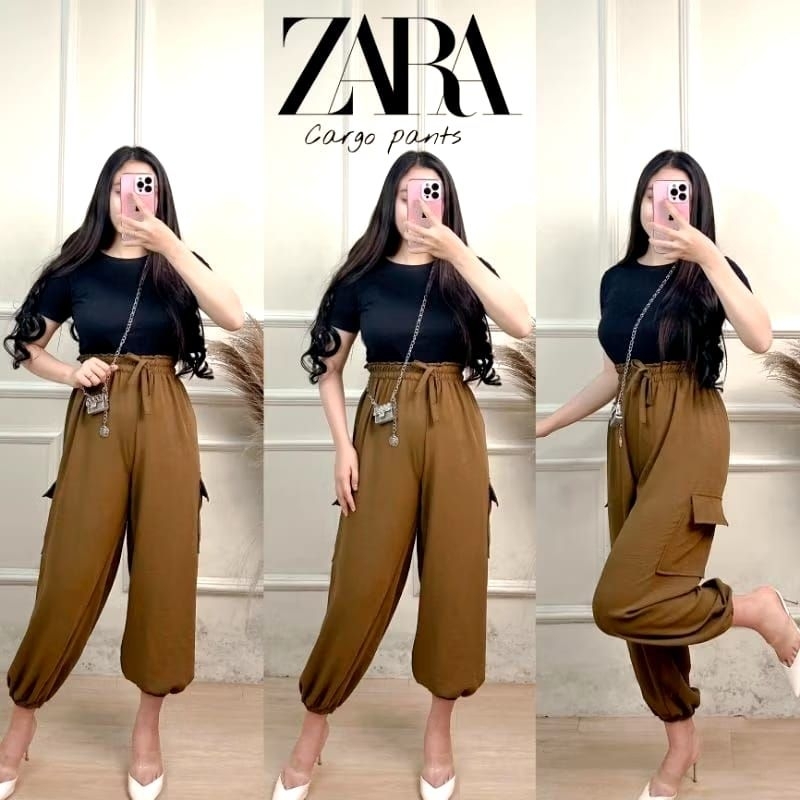 CELANA CARGO PANTS ZARA CRINGKLE AIRFLOW|
