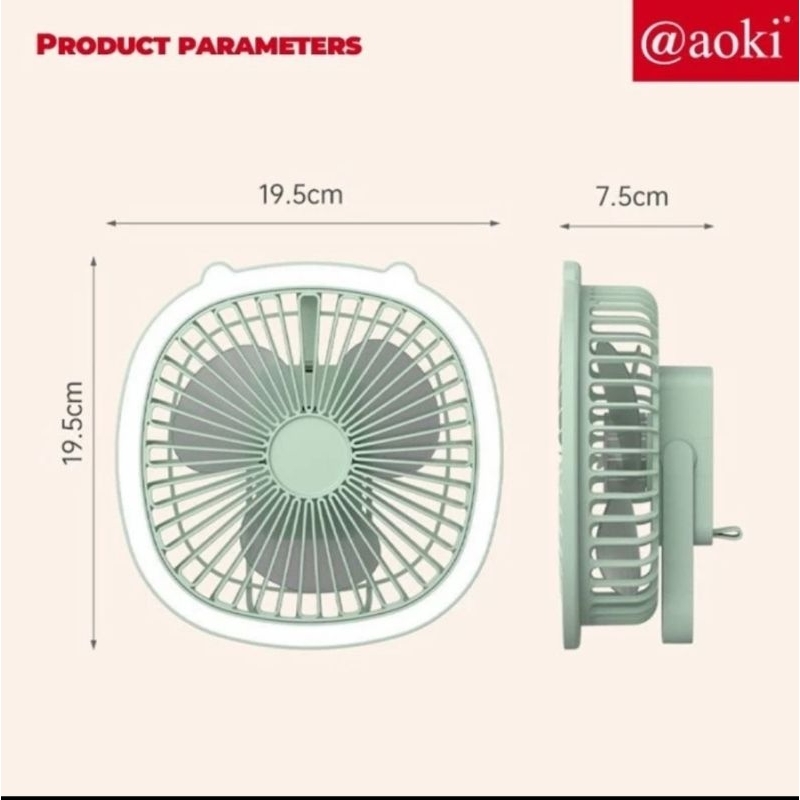 KIPAS EMERGENCY + LAMPU AF-890 PLUS AOKI- AOKI AF-809