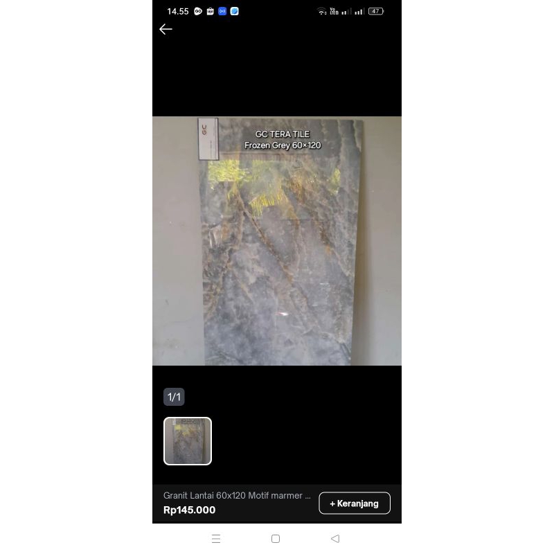granit lantai 60×120 motif marmer GC Frozen grey glazed