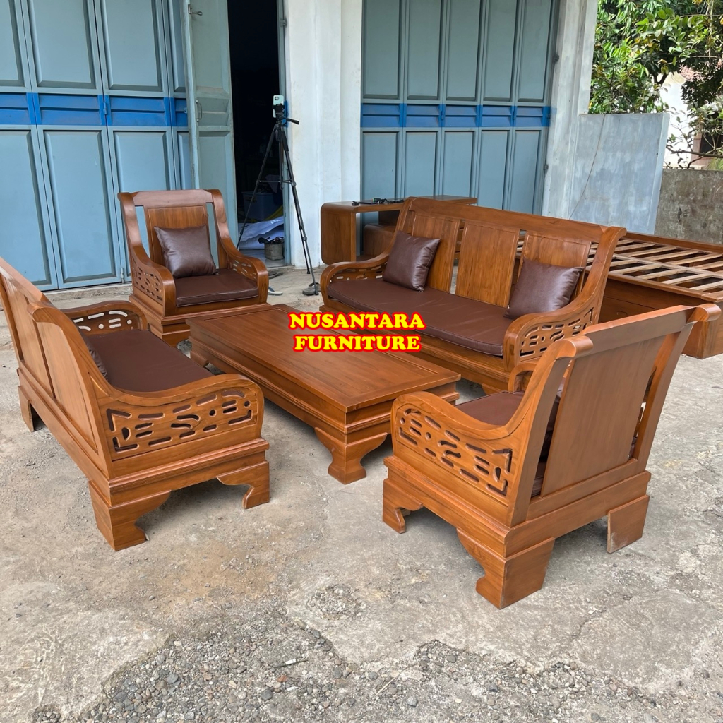 Kursi/Meja Tamu motif semut formasi 3211 dengan dudukan Free 5 bantal peluk