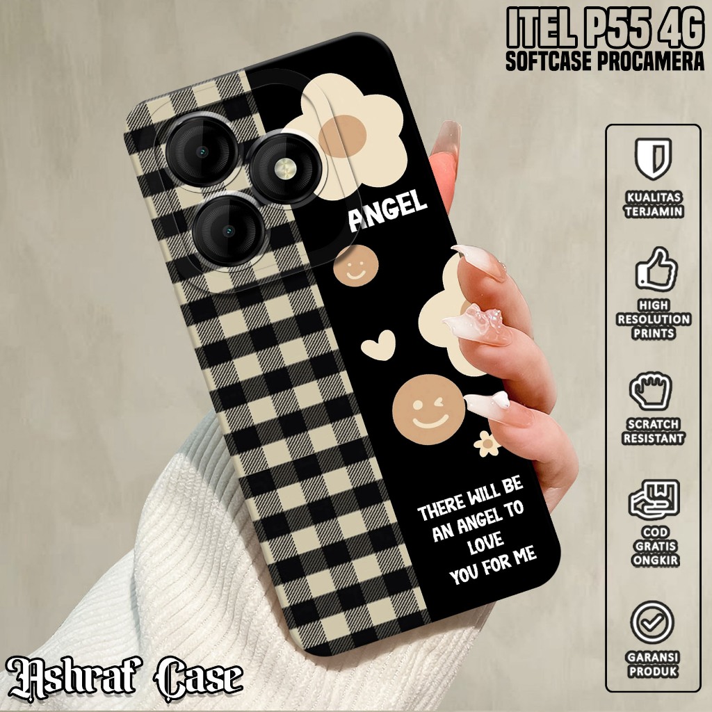 Casing ITEL P55 4G - Casing Hp ITEL P55 4G ( BUNGA ) Silikon Hp ITEL P55 4G - Softcase Hp ITEL P55 4