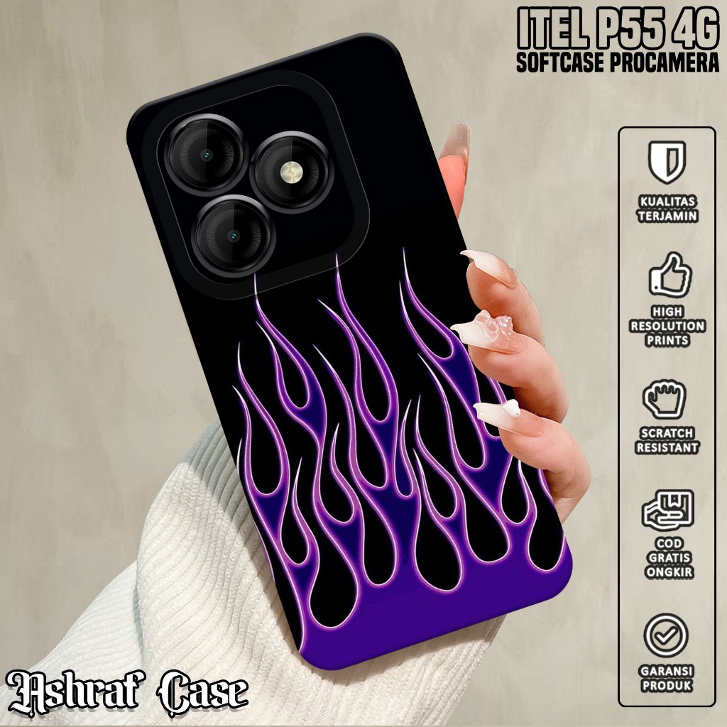 Casing ITEL P55 4G - Casing Hp ITEL P55 4G ( FIRE ) Silikon Hp ITEL P55 4G - Softcase Hp ITEL P55 4G