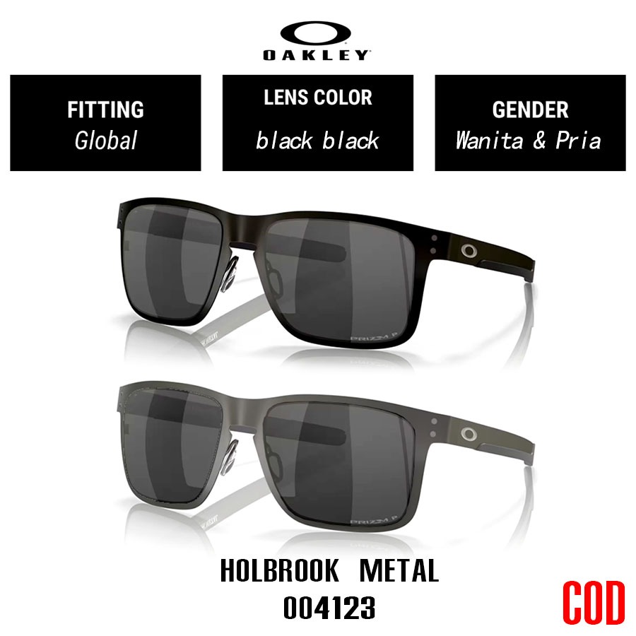 Kacamata Oakley Original Sunglasses Holbrook OO4123 Polished Pria/Wanita Kacamata Hitam